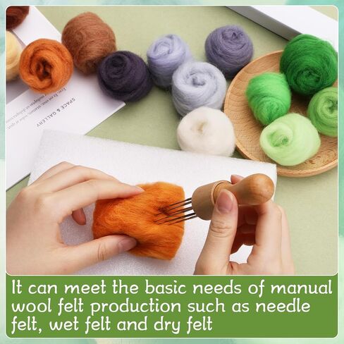 Mayboos 132 Pcs Wool Felting Needles, 15 Colors Fiber Wool Yarn Felting Supplies, Felting Tool with 3 Sizes, for Beginner Professional in Kuwait