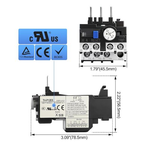 Baomain TH-P12 XSR1-012 Thermal overloads Relay 5.0-6.5 - 8.0 Amp UL CSA CE Listed in Saudi Arabia