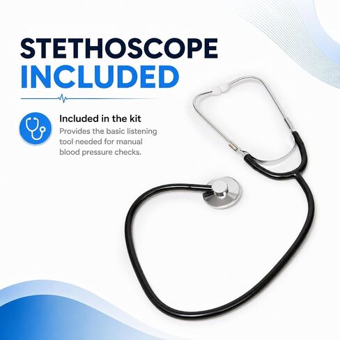 Primacare DS-9195 Professional Adult Size Classic Series Blood Pressure Kit with D-Ring Cuff, Nylon BP Kit, Aneroid Sphygmomanometer with Stethoscope in Kuwait