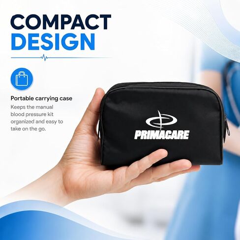 Primacare DS-9195 Professional Adult Size Classic Series Blood Pressure Kit with D-Ring Cuff, Nylon BP Kit, Aneroid Sphygmomanometer with Stethoscope in Kuwait