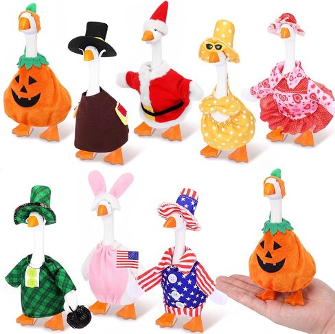 FuWeave 8 Set Mini Goose Outfits Holiday Geese Desktop Costumes in Kuwait