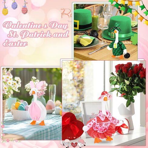 FuWeave 8 Set Mini Goose Outfits Holiday Geese Desktop Costumes in Kuwait