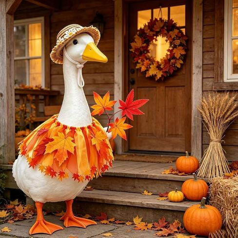 Fall Porch Goose Outfit for 17-23 Inch Goose， Thanksgiving Porch Goose Outfit in Kuwait