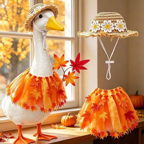 Fall Porch Goose Outfit for 17-23 Inch Goose， Thanksgiving Porch Goose Outfit in Kuwait