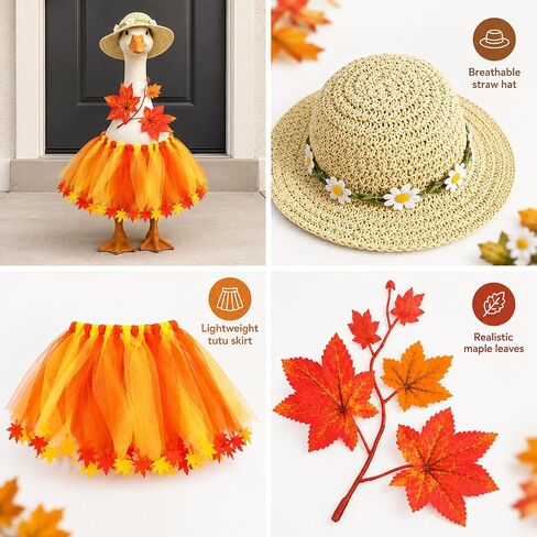 Fall Porch Goose Outfit for 17-23 Inch Goose， Thanksgiving Porch Goose Outfit in Kuwait
