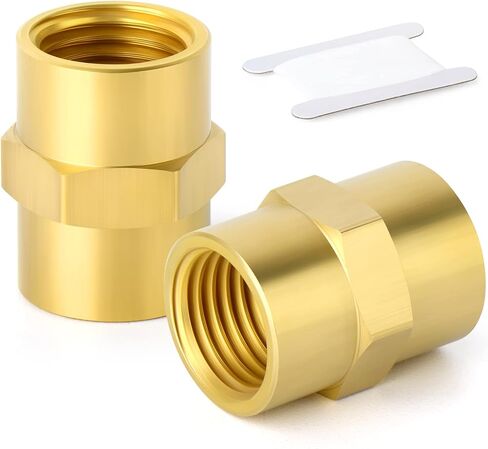 TAISHER 8PCS Brass Pipe Fitting, Coupling, 3/8-Inch Female Pipe x 3/8-Inch Female Pipe in Kuwait