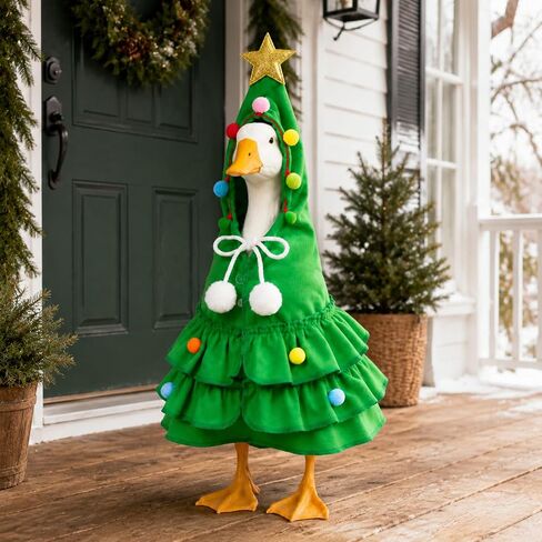 Christmas Porch Goose Outfit, 23 Inch Goose Clothes, Lawn Goose Costume 1 in Kuwait
