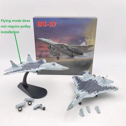 1/100 Scale Russian SU57 Air Force Fighter Attack Plane Models Diecast Models with Display Stand in Kuwait