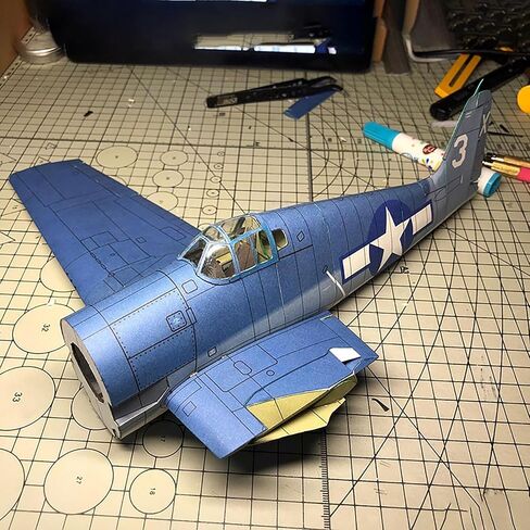 Simulation Aircraft Model 1:32 Grumman F6F-3 Hellcat Fighter Paper Model (Unassembled Kit) in Kuwait