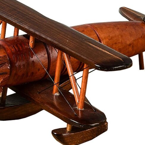 Wooden Aircraft Model, Solid Wood Airplane Decoration, Retro Aviation Desk Display Model 30×27×10cm in Kuwait