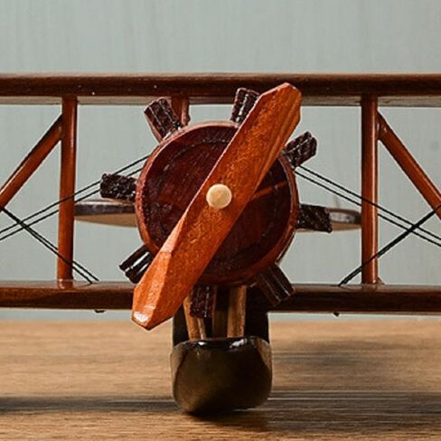 Wooden Aircraft Model, Solid Wood Airplane Decoration, Retro Aviation Desk Display Model 30×27×10cm in Kuwait