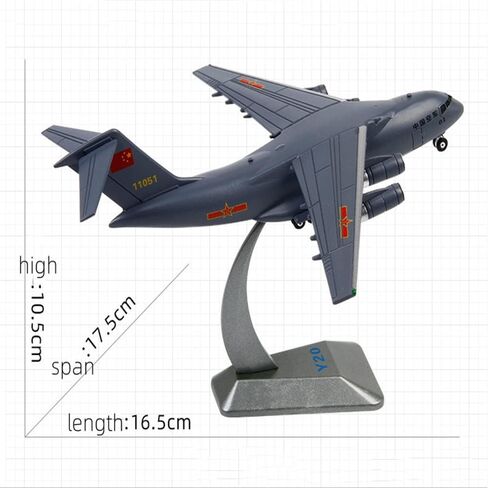 1/260 Scale Alloy Y-20 Transport Airplane Military Model Simulation Military Aircraft Model for Collection Gift in Kuwait