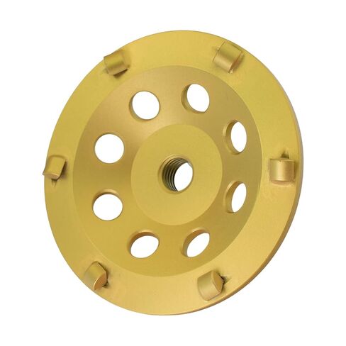 7 in. x 7/8-5/8 in. Non Threaded 7 Inch Pcd Grinding Cup Wheel, 6 PCS 1/4 Round PCD Epoxy Thinset Stucco Mastic Grinding Wheel(7/8"-5/8" Non-Threaded) in Kuwait