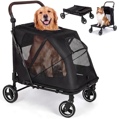 MAMIZO Foldable Dog Stroller for Large & Medium Dogs Up to 66lbs in Kuwait