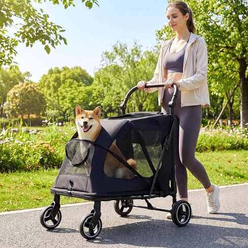 MAMIZO Foldable Dog Stroller for Large & Medium Dogs Up to 66lbs in Kuwait