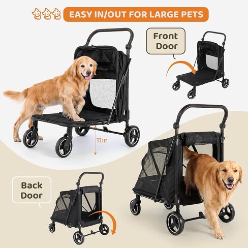 MAMIZO Foldable Dog Stroller for Large & Medium Dogs Up to 66lbs in Kuwait