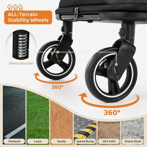 MAMIZO Foldable Dog Stroller for Large & Medium Dogs Up to 66lbs in Kuwait