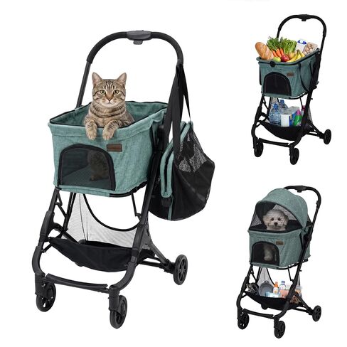 Pet Stroller for Small 2 Dog Cat Puppy Grocery Shopping Cart in Kuwait