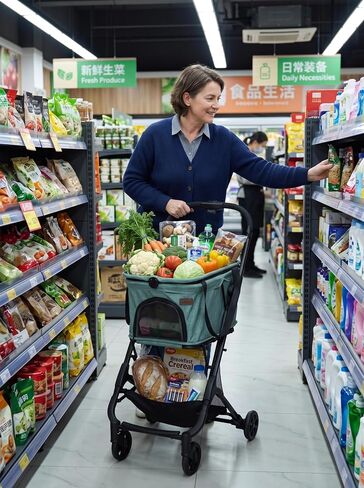 Pet Stroller for Small 2 Dog Cat Puppy Grocery Shopping Cart in Kuwait