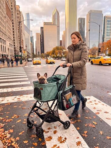Pet Stroller for Small 2 Dog Cat Puppy Grocery Shopping Cart in Kuwait