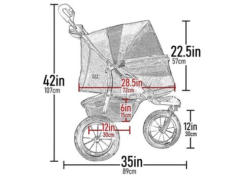 Pet Gear No-Zip AT3 Pet Stroller for Cats/Dogs, Platinum in Kuwait