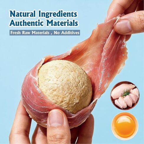 Funny Dog Treats Ball, 2Pcs Chicken Wrapped Rawhide Balls with Egg Yolk Center – Fun Dental Snacks for Medium & Large Dogs, 200g (2 x 100g) in Kuwait