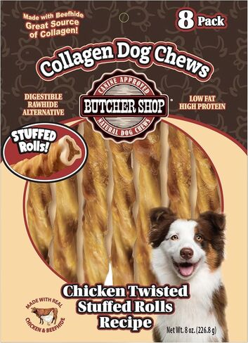 Lovin' Tenders Butcher Shop 8 Dog Treats Collagen, and Chicken, Stuffed Rolls (Pack of 1) in Kuwait