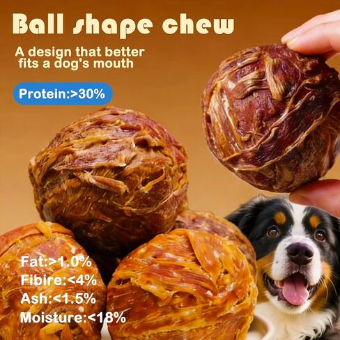Dog Treats,Duck Wrapped Rawhide Spherica,Egg Yolk,200g,Teeth Cleaning Snacks,for Small Medium Large Dogs,2PCS in Kuwait