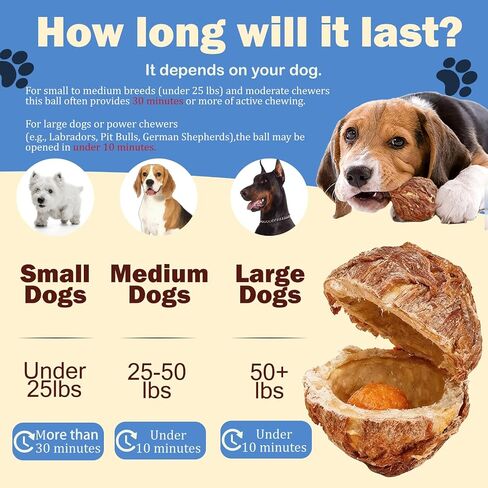 Dog Treats,Duck Wrapped Rawhide Spherica,Egg Yolk,200g,Teeth Cleaning Snacks,for Small Medium Large Dogs,2PCS in Kuwait