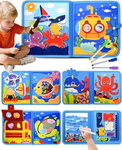 Meafeng Vehicles Educational Book for Toddlers 1–3, Quiet Activity Book in Kuwait