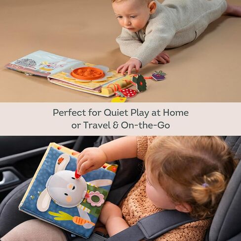 Taf Toys Sensory Busy Book for Babies 6-12 Months, Montessori Busy Book Toddlers 1-3, Interactive Sensory Activity Book with Pop-It, Baby-Safe Mirror - Promotes Fine Motor Skills & Sensory Curiosity. in Kuwait