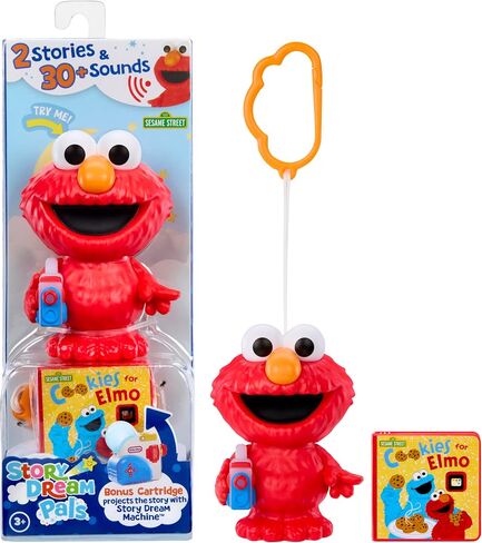 Little Tikes Story Dream Pals Sesame Street Elmo, Interactive Story Telling 4" Figure with Bonus Story Cartridge, Talks, Lights Up, Key Chain, Ages 3+ in Kuwait