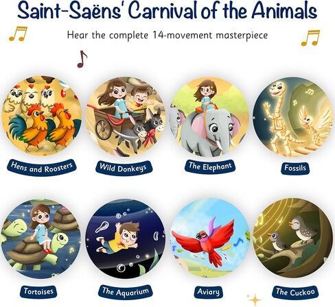 LITTLE MAESTRO Carnival of Animals by Saint-Saëns – The Complete Musical Suite, Musical Books for Toddlers, 28-Button Music Book, Musical Toys for Toddlers 1-3 in Saudi Arabia