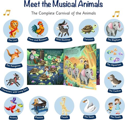 LITTLE MAESTRO Carnival of Animals by Saint-Saëns – The Complete Musical Suite, Musical Books for Toddlers, 28-Button Music Book, Musical Toys for Toddlers 1-3 in Saudi Arabia