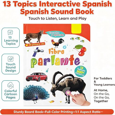 Spanish & English Bilingual Sound Book, Interactive Toddler Book in Saudi Arabia