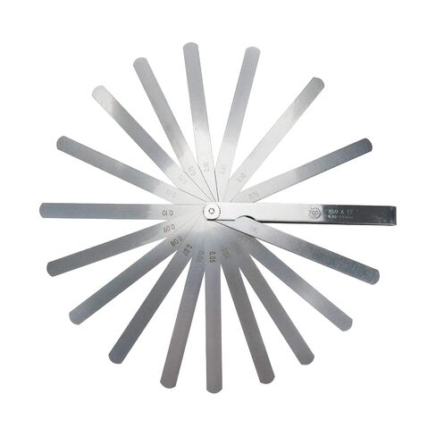Feeler Gauge 17 Blades 0.02mm to 1mm Thickness Gap Measuring Tool 150mm/5.9" Length in Kuwait