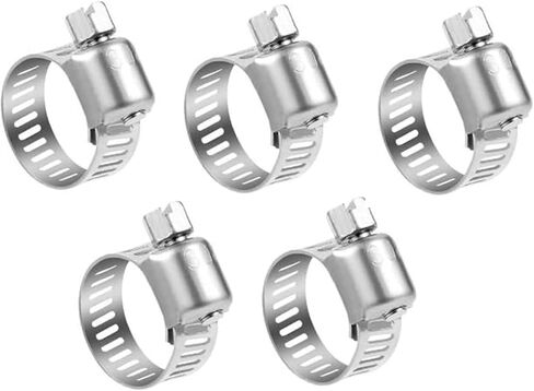 Stainless Steel Hose Clamps, Adjustable Worm Gear Hose Clamp for Automotive, Plumbing, Fuel Line, Rust Resistant Hose Clamp Set for Industrial or Household Use (1-1/8" to 1-1/2", 5 Pack) in Kuwait