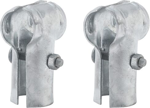 VIVIDA 1-3/8" End Rail T Clamps 12 PCS, Chain Link Fence Fittings Panel T Clamps, Galvanized Pipe T Connectors for 1-3/8" OD Pipe, Bolts & Nuts Included in Kuwait