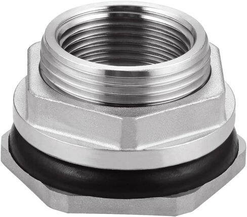 Bulkhead Water Tank Fitting,1/2" NPT Female Thread,304 Stainless Steel Thru-bulk Fitting(2 Pcs) in Kuwait