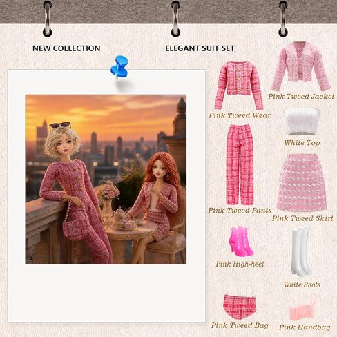 30 Pcs Doll Clothes and Accessories Gown Outfit Shoes for 11.5 Inch Dolls in Kuwait