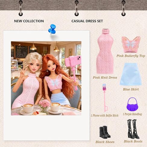 30 Pcs Doll Clothes and Accessories Gown Outfit Shoes for 11.5 Inch Dolls in Kuwait