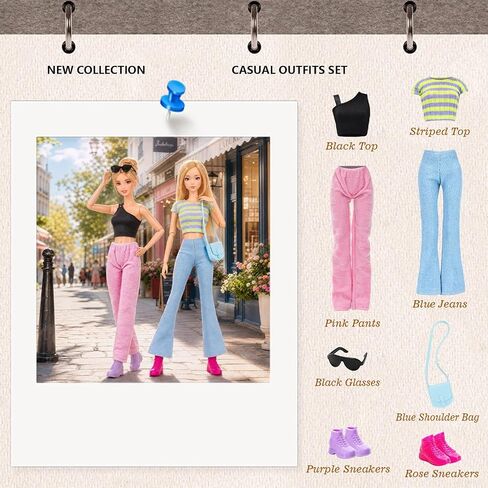 30 Pcs Doll Clothes and Accessories Gown Outfit Shoes for 11.5 Inch Dolls in Kuwait