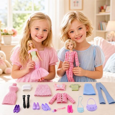 30 Pcs Doll Clothes and Accessories Gown Outfit Shoes for 11.5 Inch Dolls in Kuwait