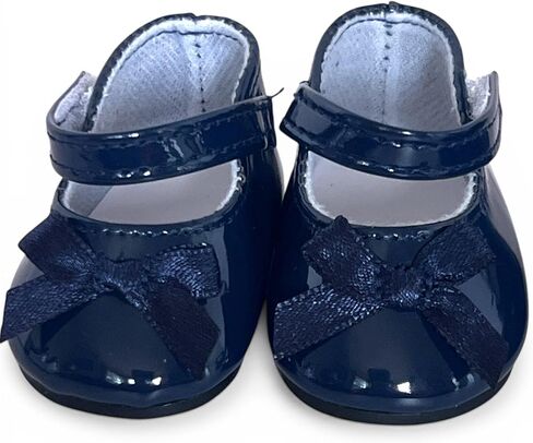Classic Navy Mary Jane Doll Shoes with Bow – Fits 18 Inch Dolls Including Kennedy and Friends in Kuwait