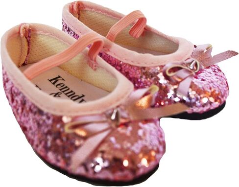 MBD Pink Sparkle Ballet Flats Fits 18 Inch Girl Dolls in Saudi Arabia