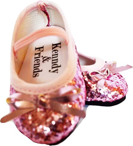 MBD Pink Sparkle Ballet Flats Fits 18 Inch Girl Dolls in Saudi Arabia