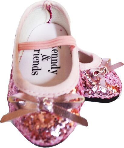 MBD Pink Sparkle Ballet Flats Fits 18 Inch Girl Dolls in Saudi Arabia