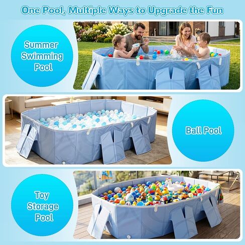 Foldable Pool with Canopy,Large Portable Pool for Adult, 85×50×22 in in Kuwait