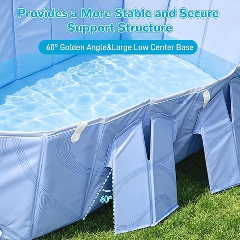 Foldable Pool with Canopy,Large Portable Pool for Adult, 85×50×22 in in Kuwait