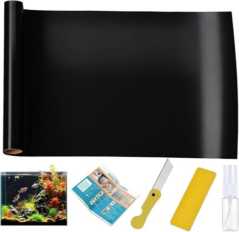 Black Aquarium Background Film, 39 x 12 in, Static Cling Fish Tank in Kuwait